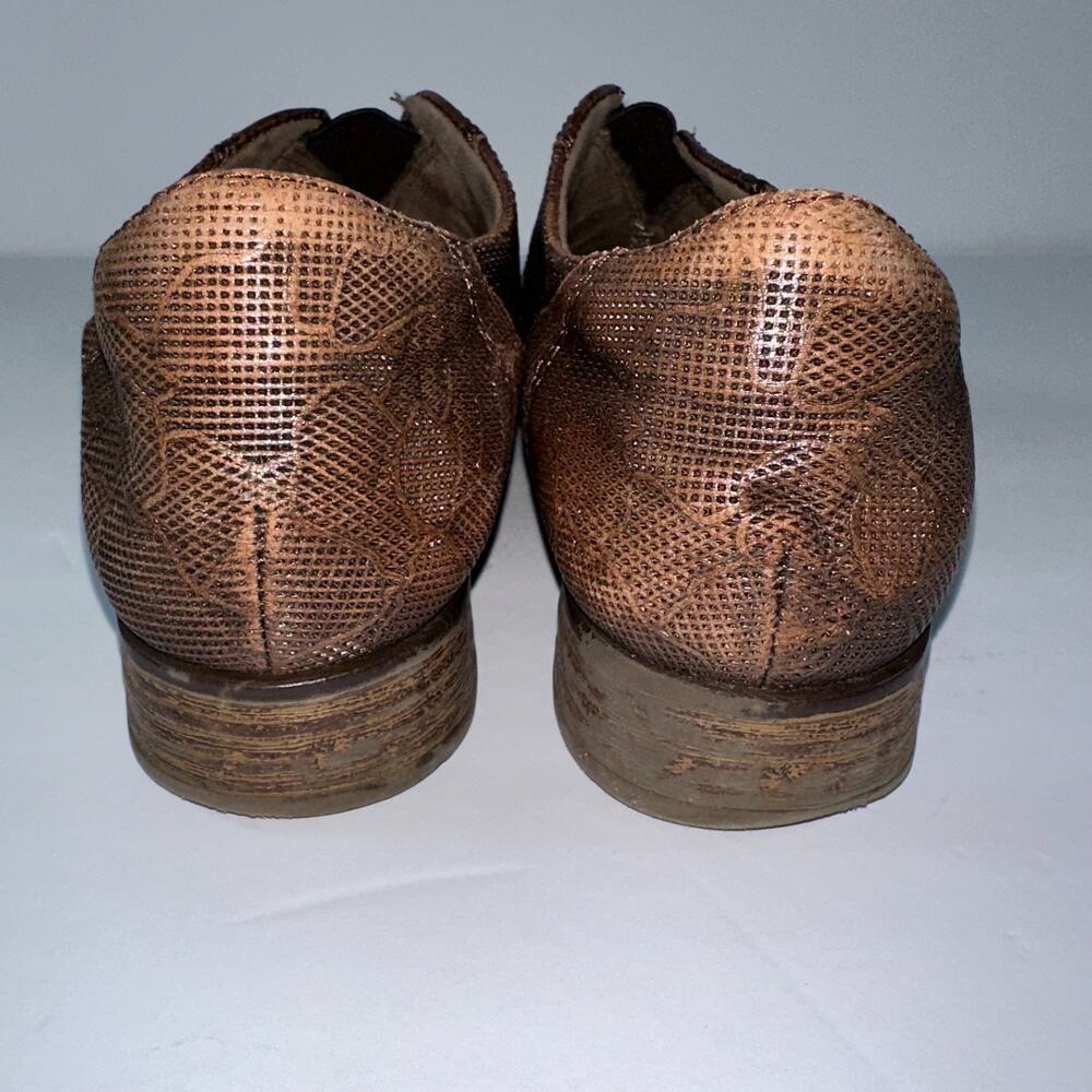 Earth Blythe Shoes Womens 7.5W Wide Brown Leather Comfort Cap Toe Oxford Slip On - Picture 10 of 12